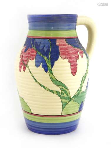 A Clarice Cliff 'Rudyard' single-handled Lotus vase,