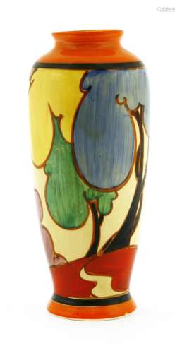 A Clarice Cliff 'Blue Autumn' vase,