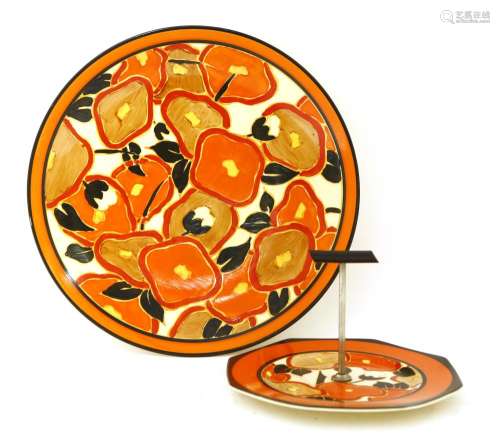 A Clarice Cliff 'Orange Chintz' wall charger,