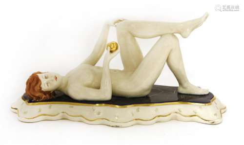 A Royal Dux figure of a nude,