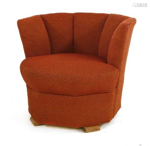 An Art Deco upholstered tub chair,
