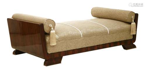 An Art Deco Macassar daybed,