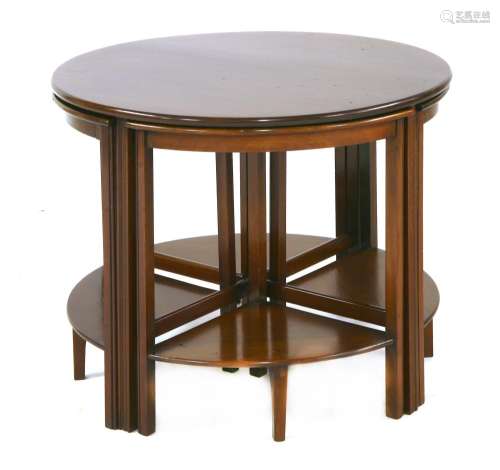 An Art Deco mahogany nest of tables,