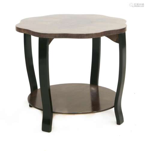 An Art Deco walnut coffee table,