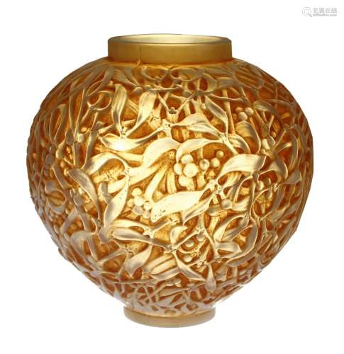 A Lalique 'Gui' glass vase,