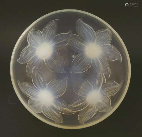 A Lalique 'Lys' glass opalescent bowl,