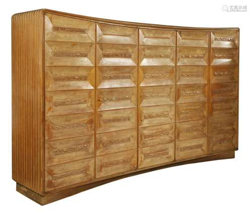 An Italian blonde wood wardrobe,