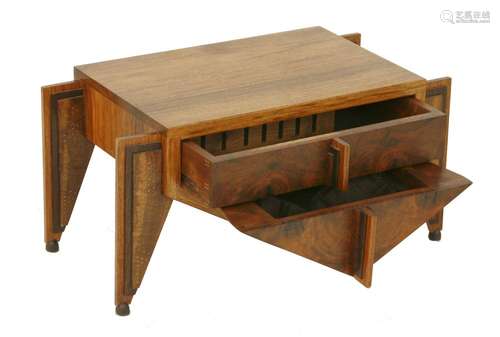 An American walnut and wenge wood cutlery chest,