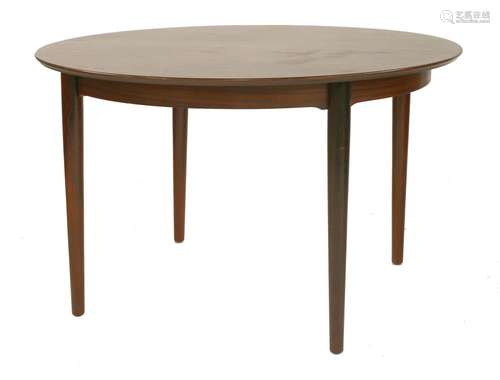 A Danish rosewood circular dining table, §