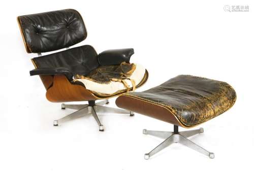 A 670 and 671 lounge chair and ottoman,