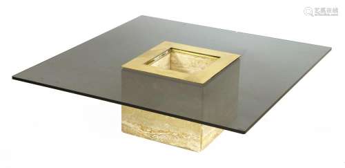 An Italian glass and marble coffee table,
