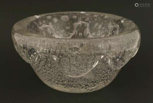 A Daum heavy glass bowl,