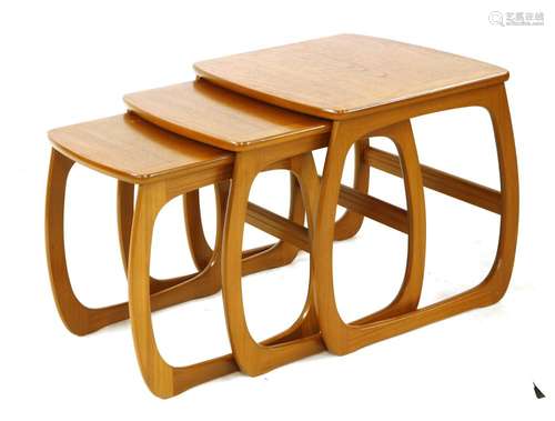 A G-Plan teak nest of three tables,