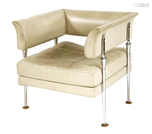 A Poltrona Frau cream leather armchair,