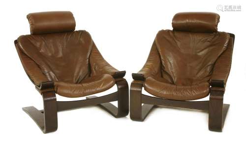 Two Swedish Kroken lounge chairs,