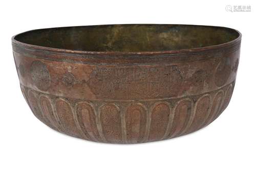 A MAMLUK ENGRAVED TINNED COPPER BASIN