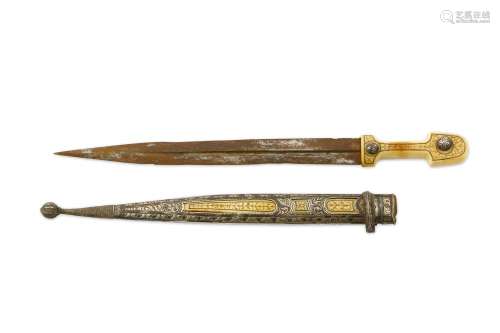 A WALRUS IVORY-HILTED CAUCASIAN DAGGER (KINDJAL)