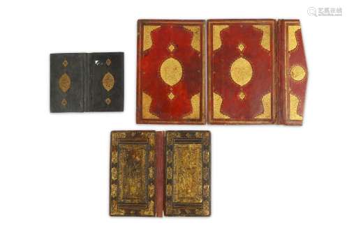 *THREE LEATHER BOOK COVERS