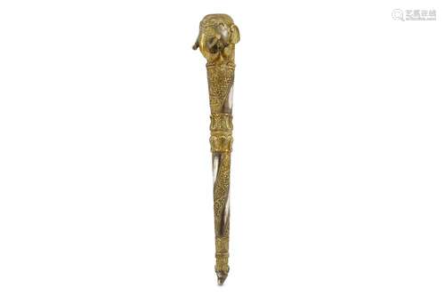 AN IMPRESSIVE PARCEL-GILT SILVER CEREMONIAL MACE (SOONTA)