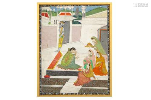 KRISHNA SPYING ON RADHA'S TOILETTE