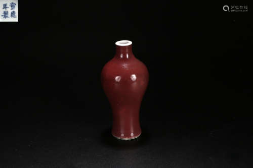 清中 霁红釉小梅瓶