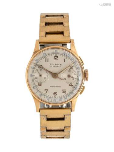 Evans, 18K Yellow Gold Chronograph Wristwatch