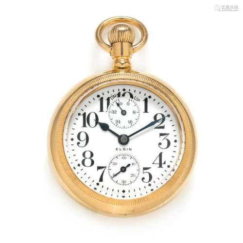 Elgin, G.F. Open Face 'Time Indicator' Pocket Watch,