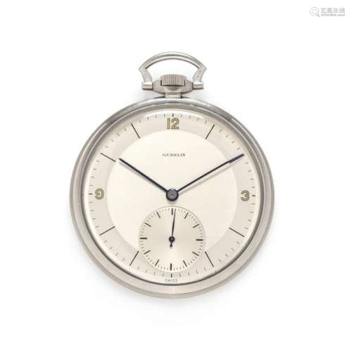 Gubelin, Stainless Steel Open Face Pocket Watch, Circa