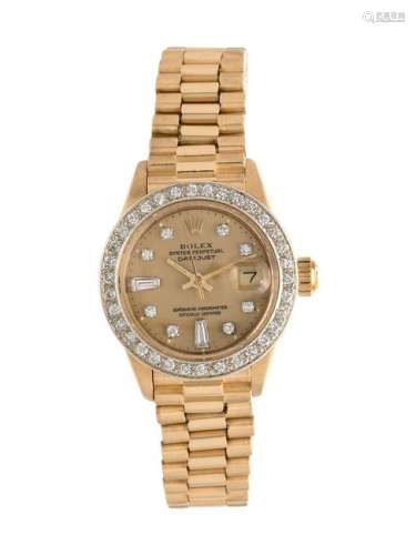 Rolex, 18K Yellow Gold and Diamond Ref. 6917 'Oyster