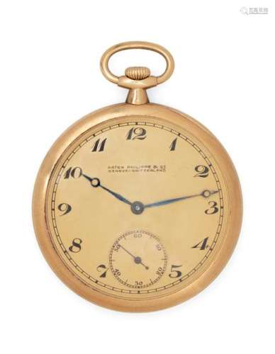 Patek Philippe, 18K Yellow Gold Open Face Pocket Watch