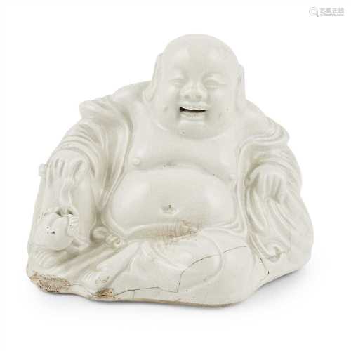 CHIENSE WHITE GLAZED FIGUTE OF BUDAIBudai QING DYNASTY, 19TH-EARLY 20TH CENTURY the seated figure