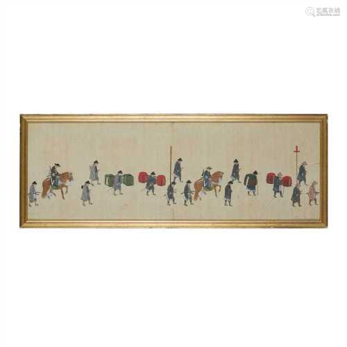 FIVE INK AND WATERCOLOUR PAINTINGS LATE 19TH-20TH CENTURY two framed watercolour paintings on