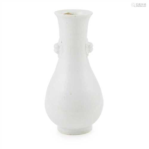 ? DEHUA VASE QING DYNASTY the bulbous body extended to a long neck and teminating in a flared