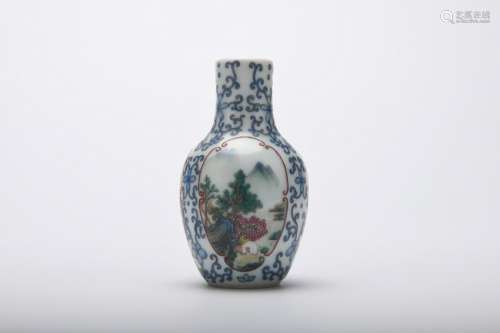 Chinese Middle Qing Dynasty Famille Rose Landscape
