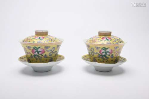 Chinese Pair Of Qing Dynasty Guangxu Famille Rose Bowls