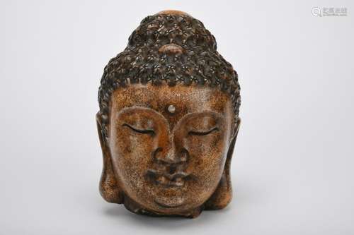 Chinese Qing Dynasty Hetian Jade Buddha Head