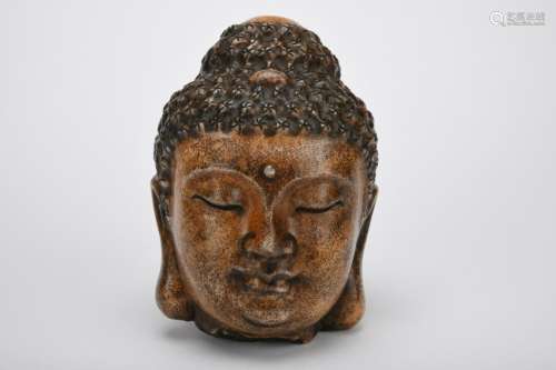 Chinese Qing Dynasty Hetian Jade Buddha Head