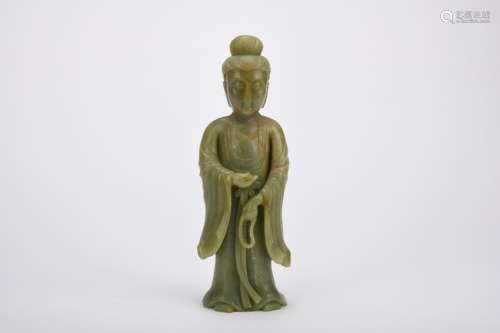 Chinese Qing Dynasty Hetian Jade Guanyin