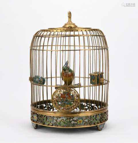 Chinese Qing Dynasty Cloisonne Dragon Pattern Bird Cage