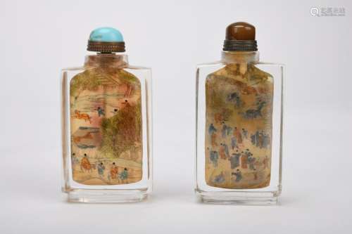 Chinese Qing Dynasty Set Of Glass Snuff Bottles