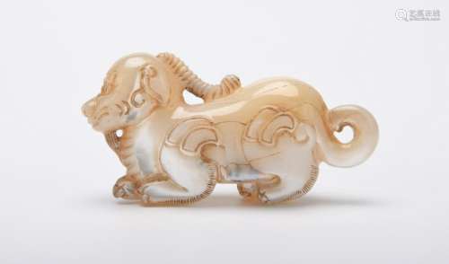 Chinese Qing Dynasty Mother-Of-Pearl Unicorn Ornament