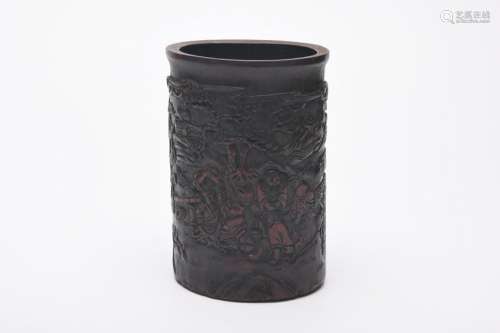 Chinese Qing Dynasty Bamboo Carving Brush Pot