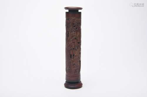 Chinese Qing Dynasty Bamboo Carving Incense Tube