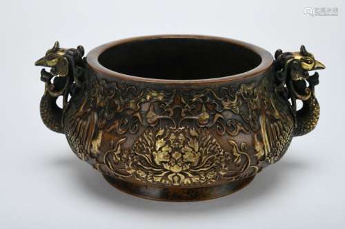 Chinese Qing Dynasty Bronze Incenser Burner