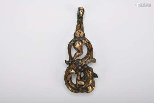 Chinese Qing Dynasty Bronze Gold And Silver Hooks