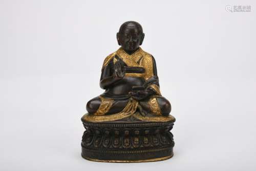 Chinese Ming Dynasty Bronze Gold Gilded Buddha