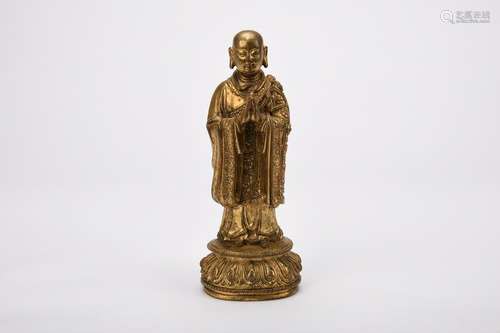 Chinese Ming Dynasty Bronze Gold Gilded Buddha