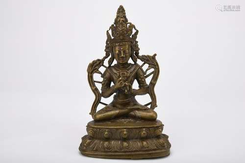 Chinese Qing Dynasty Bronze Guanyin Statue