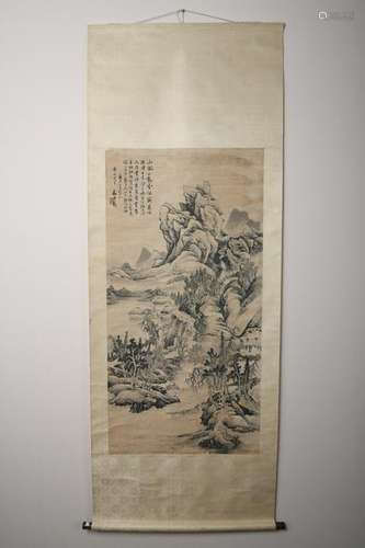 Chinese Qing Dynasty Zhou Benzheng'S Landscape Painting