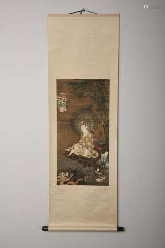 Chinese Qing Dynasty Guanyin Painting